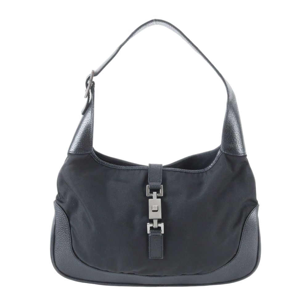 Gucci Jackie 001 Leather Shoulder Bag Tote Hand Black