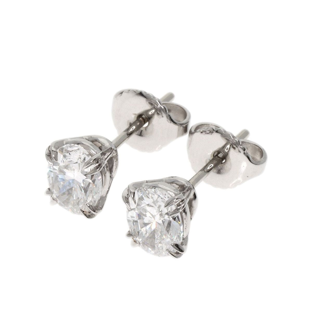 Harry Winston Oval Diamond Earrings 18K White Gold