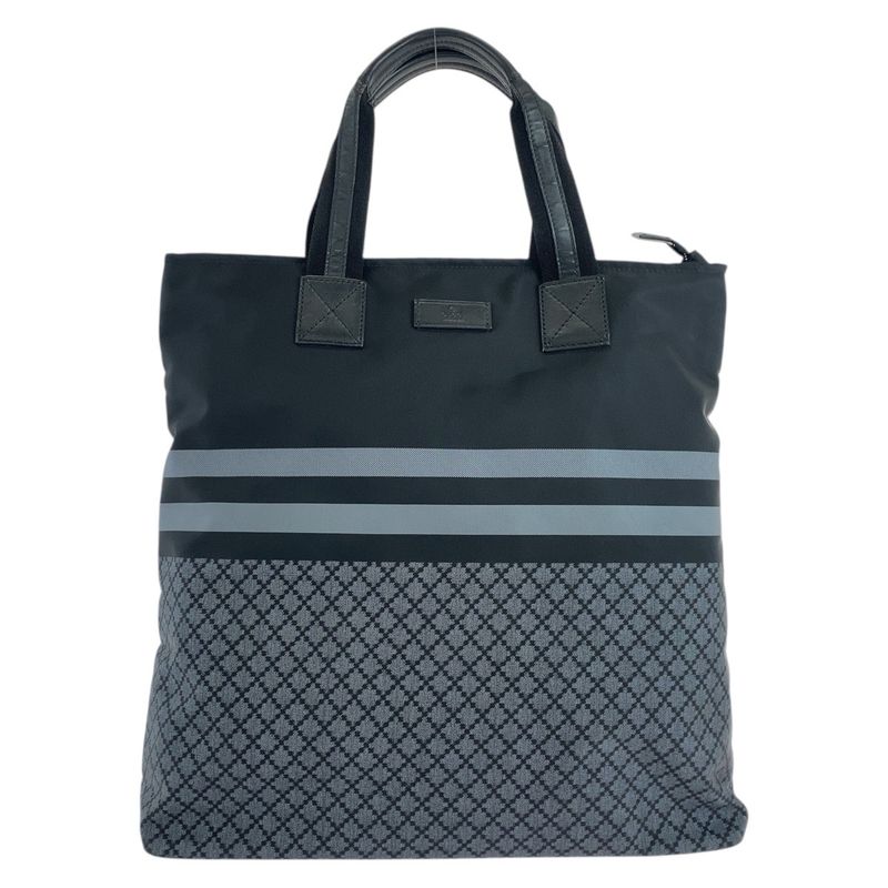 Gucci Diamante Sherry Line Black Gray Tote Shoulder Bag Business Bag Men 504612