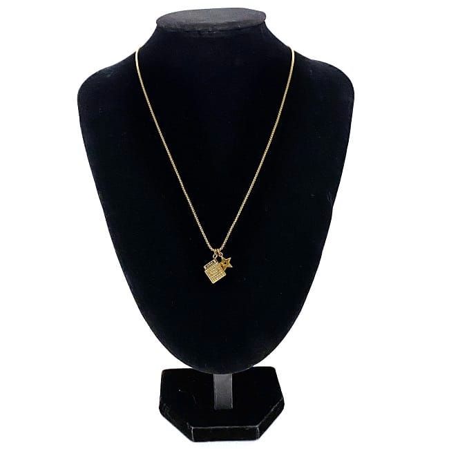 Christian Dior Cube Necklace Gold Excellent Condition Dice GP