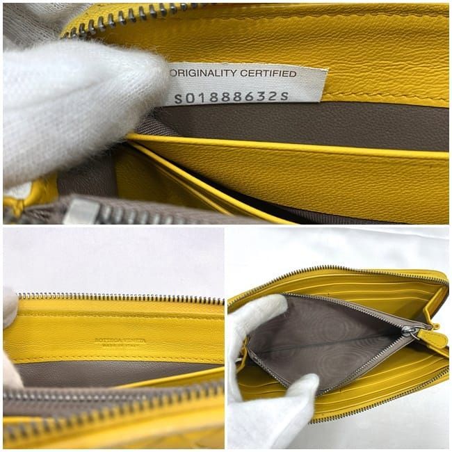 Bottega Veneta Round Zipper Long Wallet Ec21015 Yellow