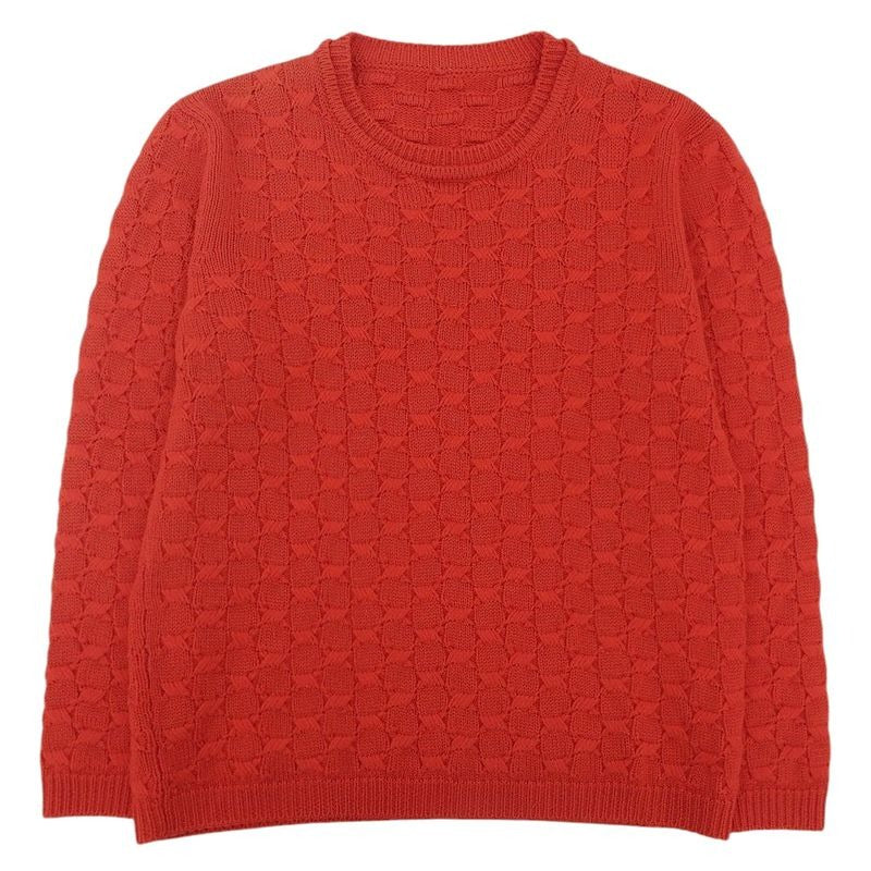 Fendi Cashmere Blend Cable Knit Sweater Size 52 Red
