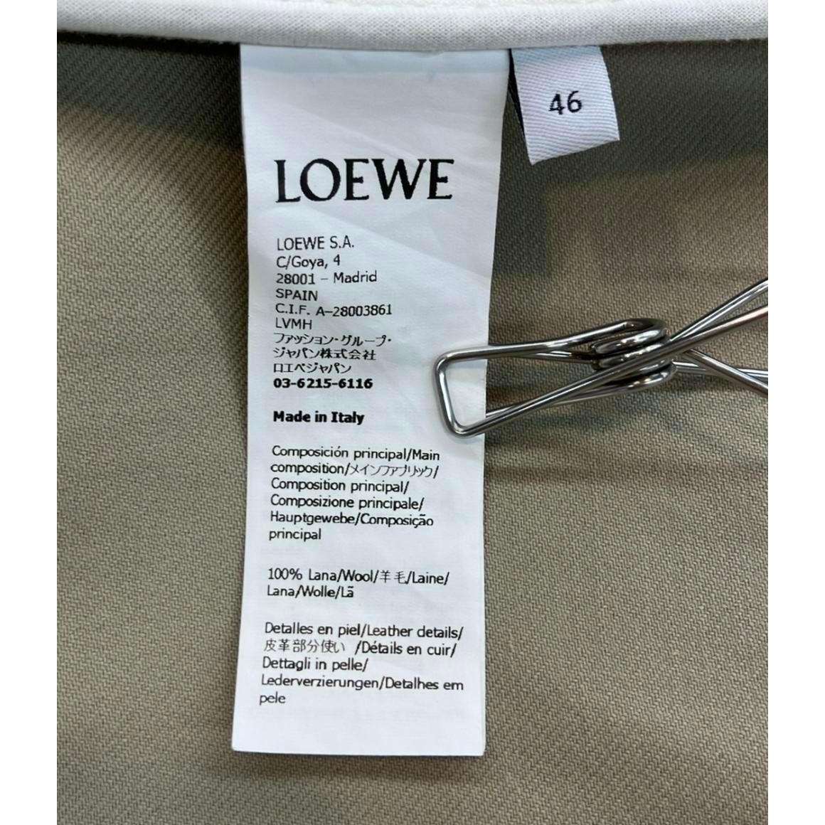 Loewe Jacket Combo Anagram Logo Leather Patch Wool Workwear 46 — view 4
