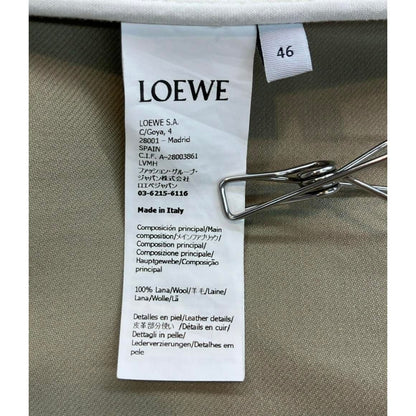 Loewe Jacket Combo Anagram Logo Leather Patch Wool Workwear 46 — view 4