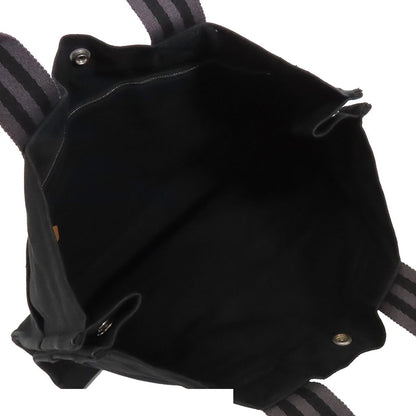 Hermes Fourre Tout MM Black Silver Cotton Tote Bag — view 4