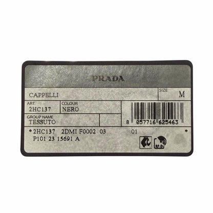 Prada Re-Nylon Leather Triangle Logo Bucket Hat Black — view 14