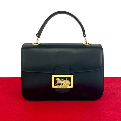 Celine Vintage Circle Logo Carriage Hardware Calf Leather