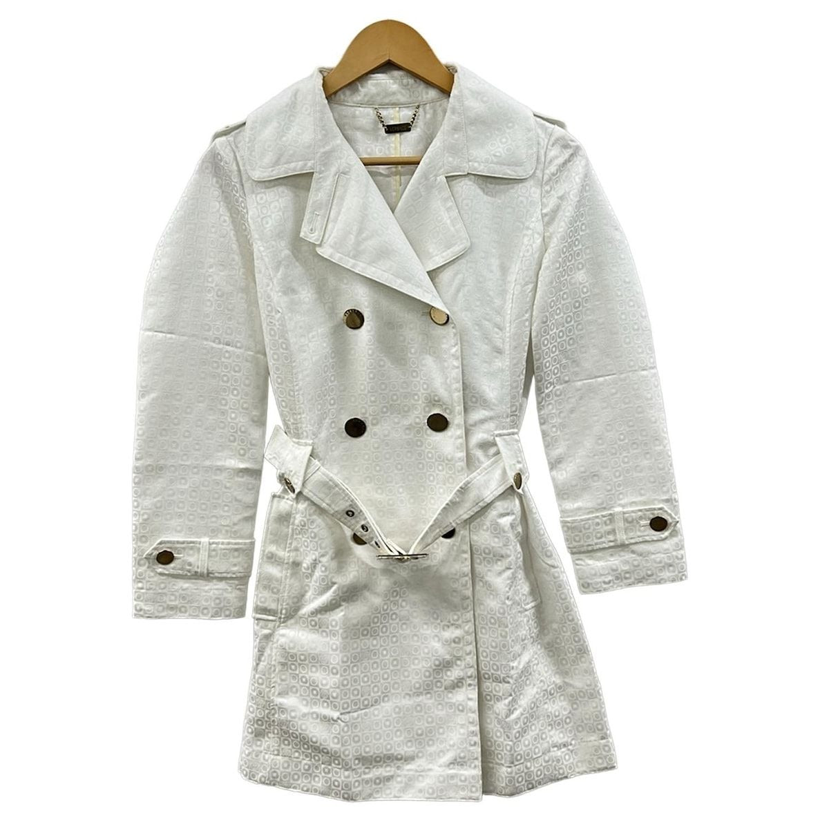 Versace Trench Coat 40 M White Spring Autumn All Over Pattern