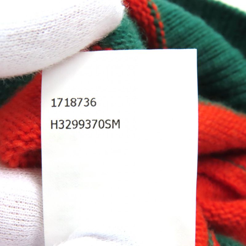 LOEWE H3299370sm Wool Cashmere Anagram Embroidery Striped High Gauge Long