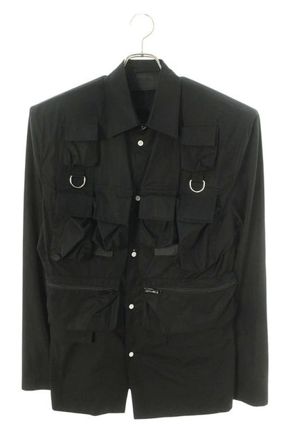 Prada Ugi267 1XV2 F0002 Multi Pocket Tech Shirt Jacket Men's 46