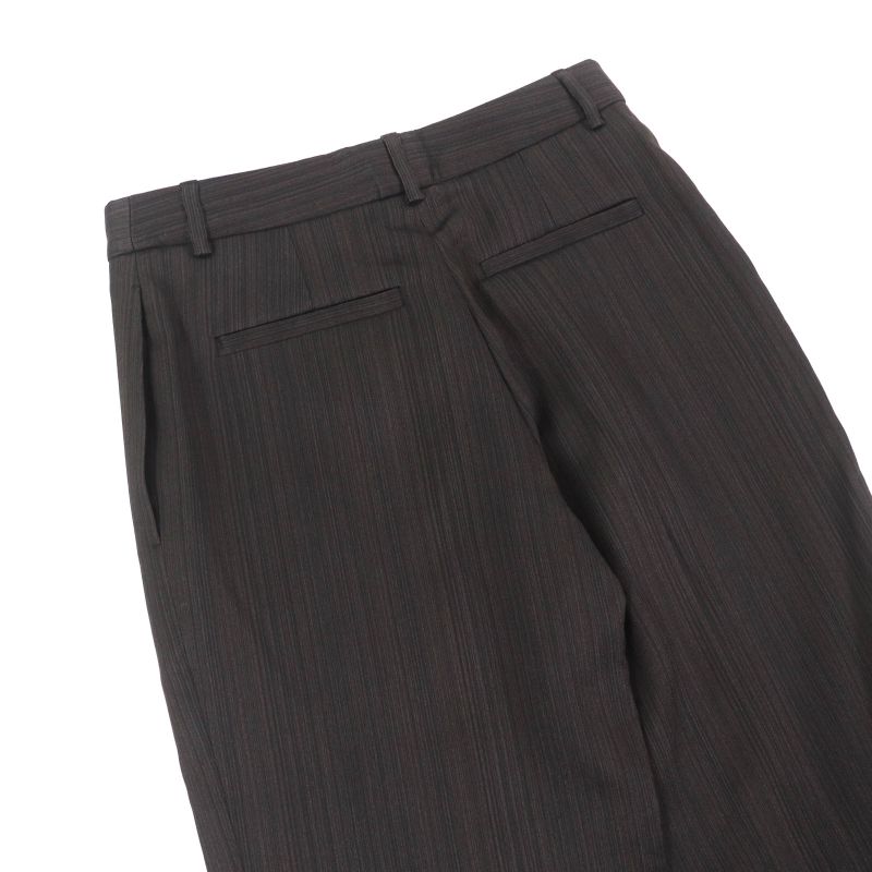 Hermes 23AW 3h0418dw Silk Blend Striped Center Press Pants Slacks Khaki 36 Made