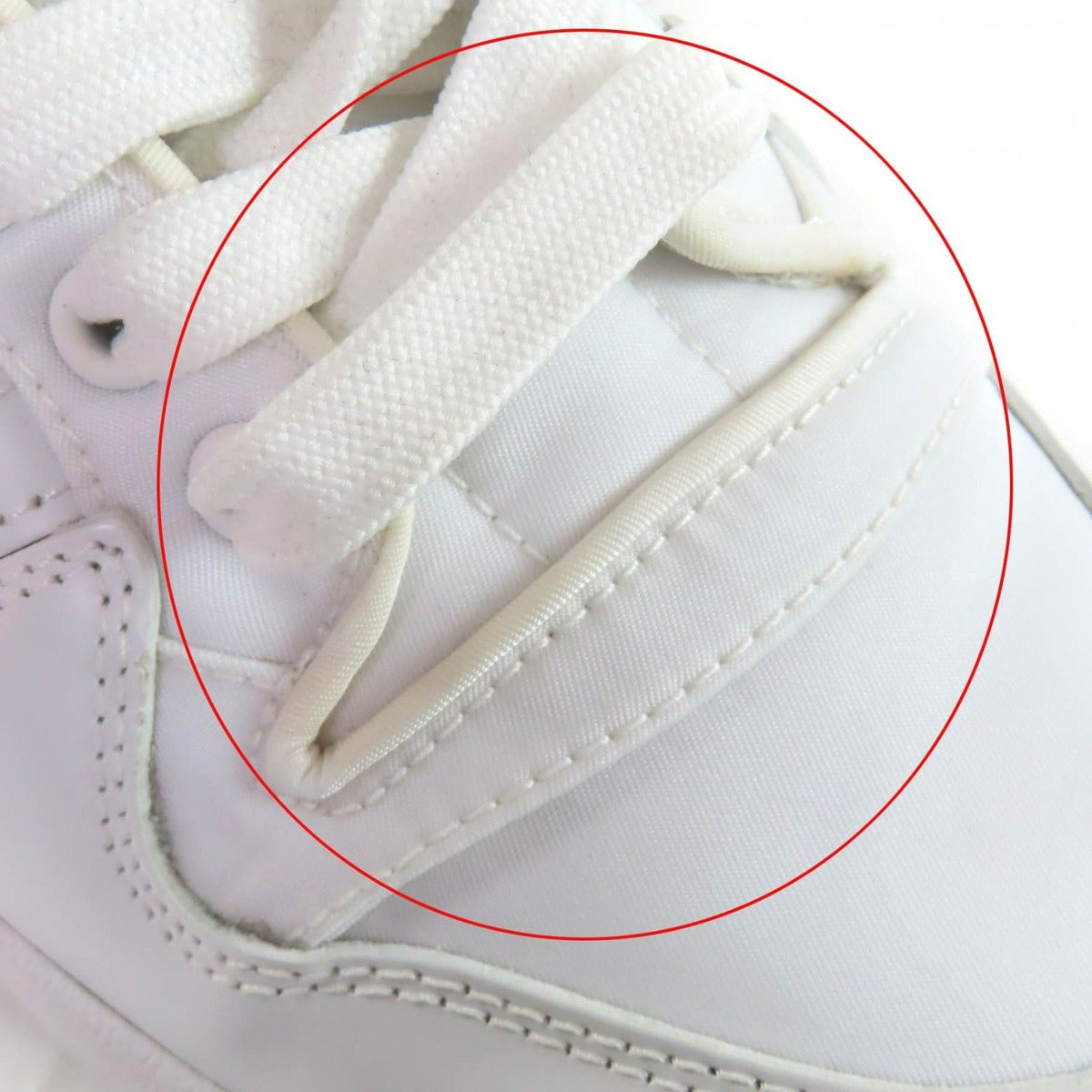 Prada Triangle Plate High Cut Sneakers with Re-Nylon Pouch White 24 — view 13