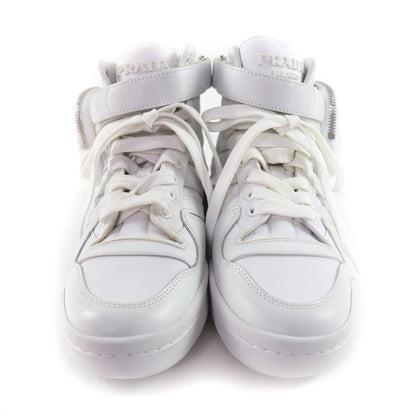 Prada Triangle Plate High Cut Sneakers with Re-Nylon Pouch White 24 — view 3