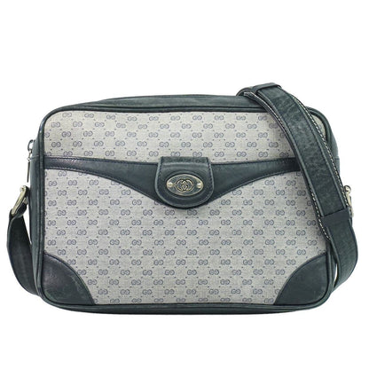Gucci Vintage Micro GG Shoulder Bag Pochette Gray Navy