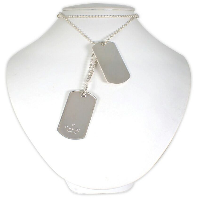 Gucci 925 Dog Tag Plate 2 Pieces Necklace