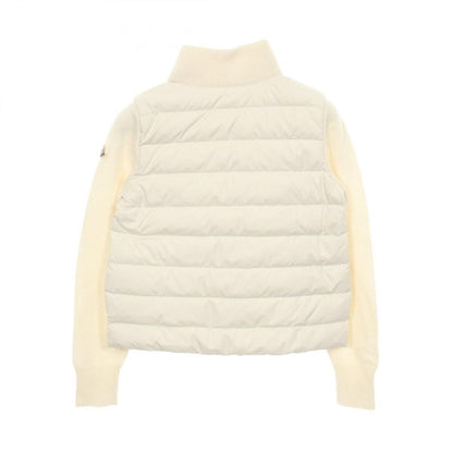 Moncler Down Jacket Knit Contrast Kids Ivory Wool — view 2