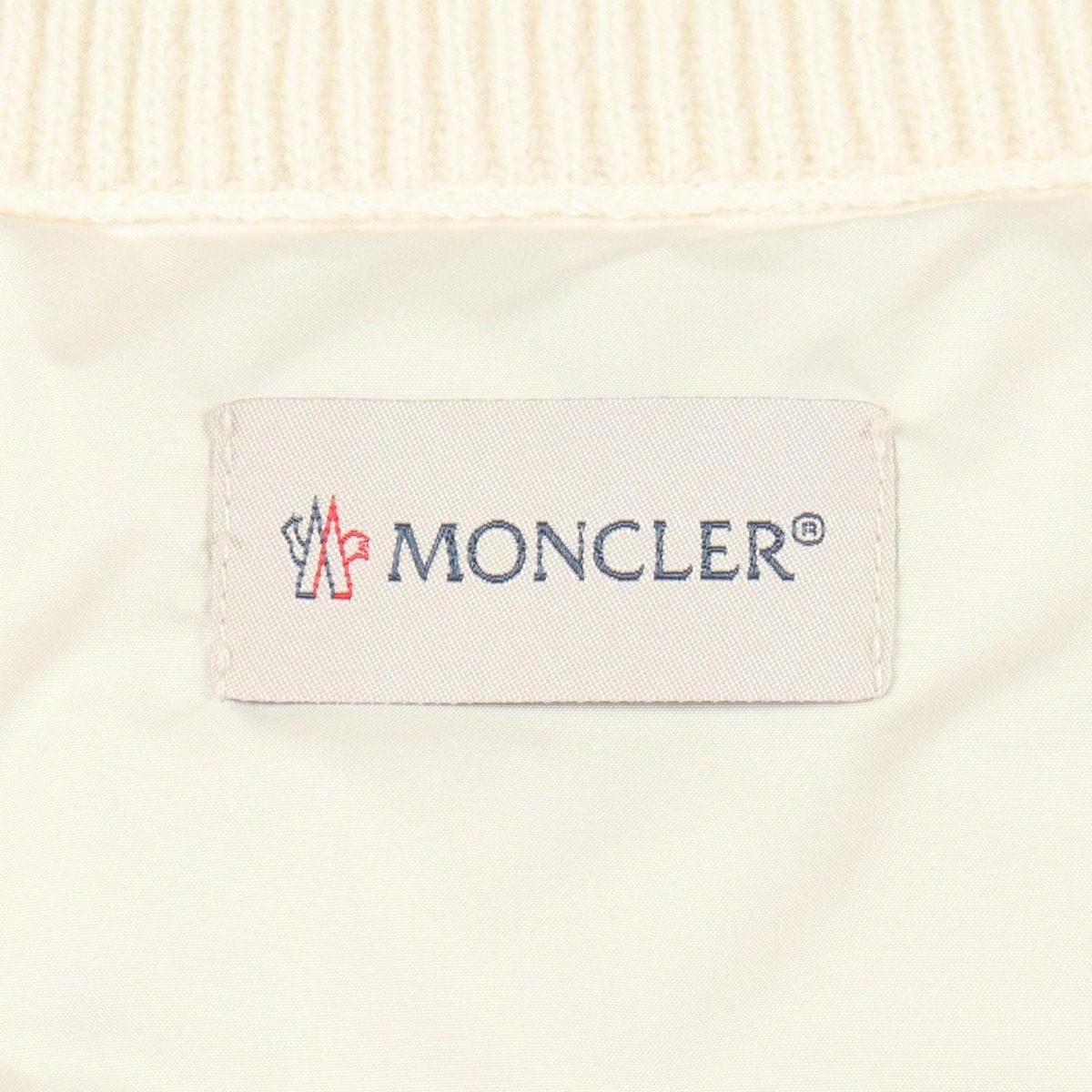 Moncler Down Jacket Knit Contrast Kids Ivory Wool — view 3