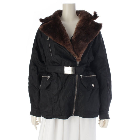 Prada Belt Logo Beaver Fur Jacket