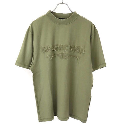 Balenciaga 25 SS Medium Fit T-Shirt Inside Out Logo Tsva2 Green