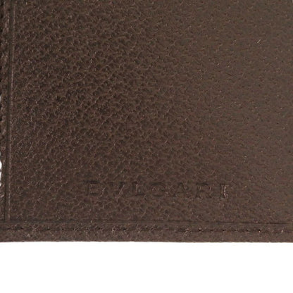 Bulgari Logomania Canvas Leather Beige Long Wallet Long Billfold Brown 1252