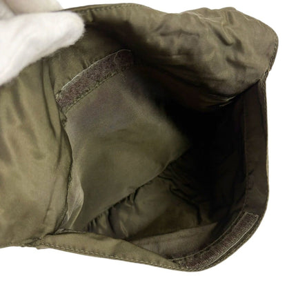 Prada Triangle Logo Shoulder Bag Khaki Tessuto — view 10