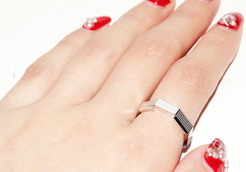 Gucci 18K White Gold Link To Love Ring Width 5mm (020in)