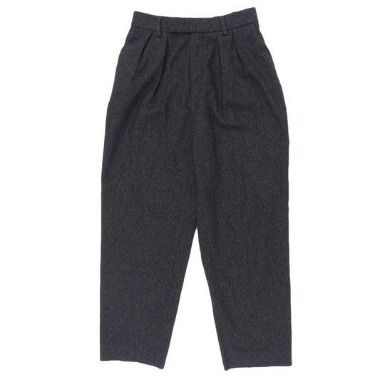 Celine 2 C 100% Wool Two Pleats New Wave Long Pants Slacks Grey 36