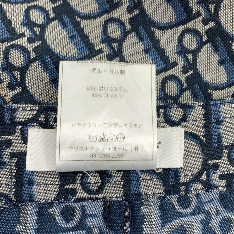 Christian DIOR | Total Pattern Oblique Jacquard Logo Button Back Slit Skirt |