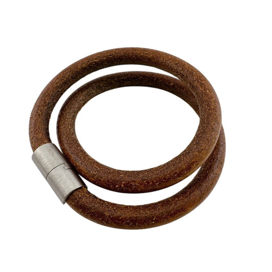 Hermes Iota Leather Choker Silver