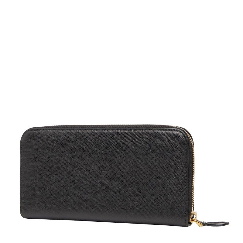 Plat Da Round Zipper Long Wallet 1ml506 Pink Saffiano Leather Women Prada