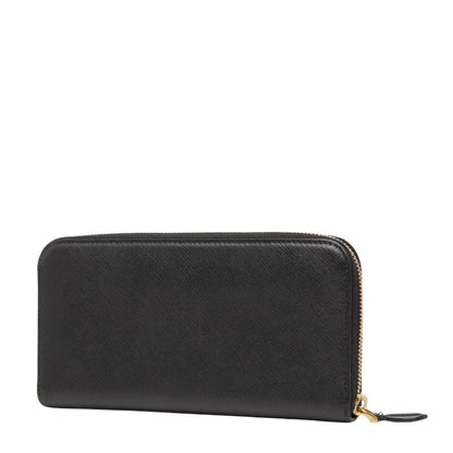 Plat Da Round Zipper Long Wallet 1ml506 Pink Saffiano Leather Women Prada