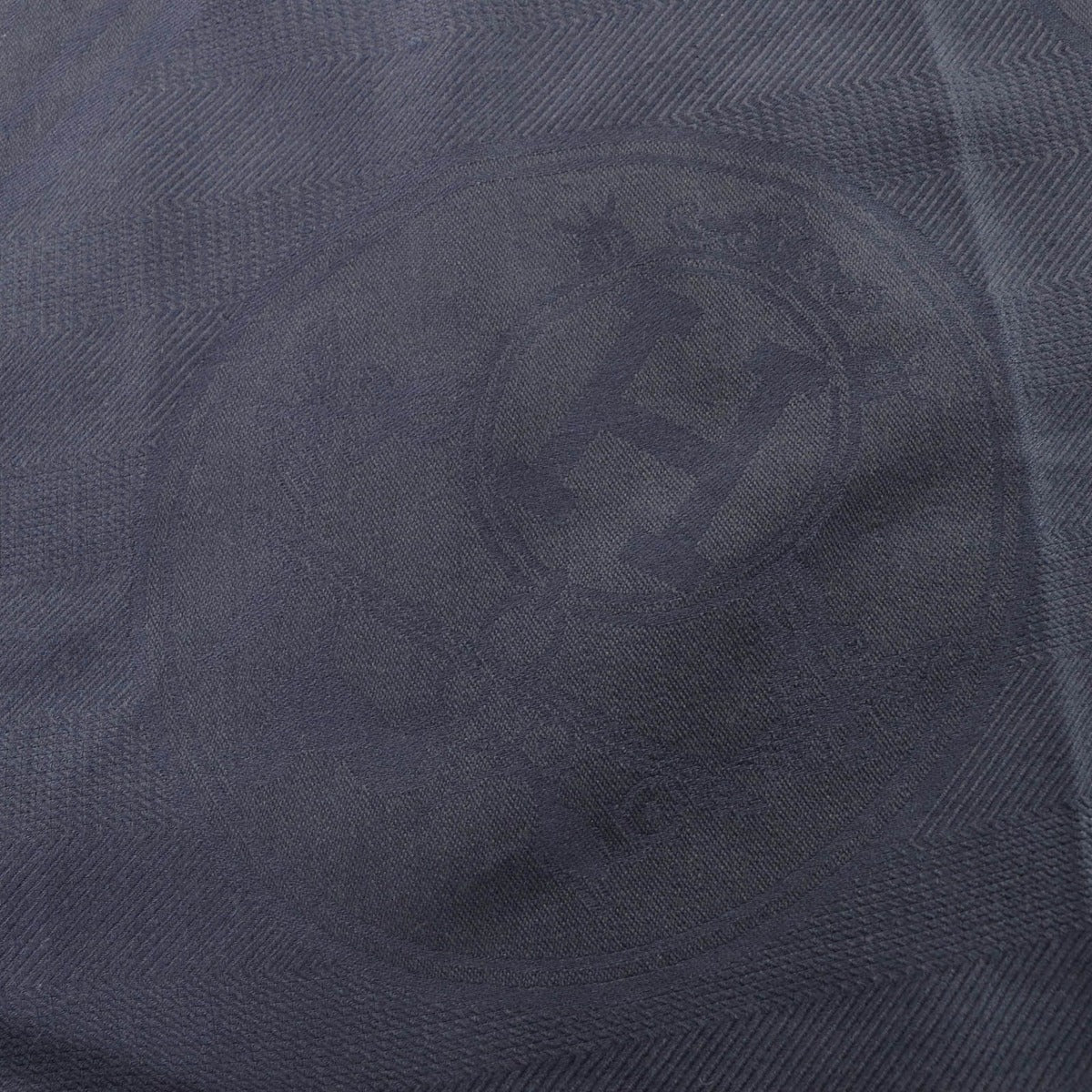 Hermes Cashmere Silk Blend Exlibris Poncho Cape Navy Jacket — view 6