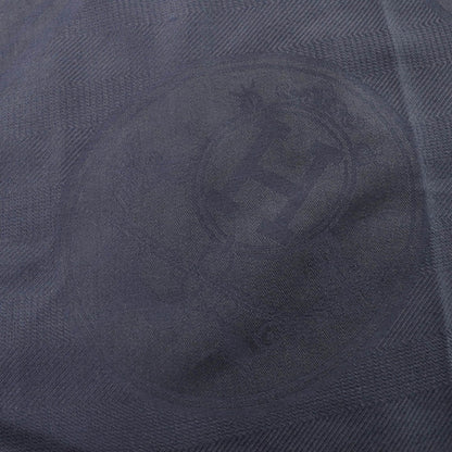 Hermes Cashmere Silk Blend Exlibris Poncho Cape Navy Jacket — view 6