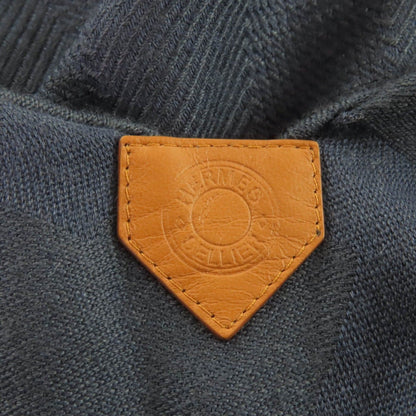 Hermes Cashmere Silk Blend Exlibris Poncho Cape Navy Jacket — view 7