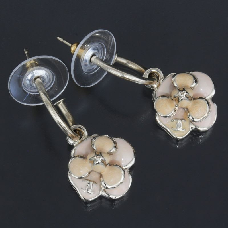 Chanel CC Mark Camellia Earrings 08 P 2008 E1542