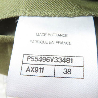 CHANEL P55496v33481 100% Cotton Coco-mark Matelasse Chain Button Shorts Khaki