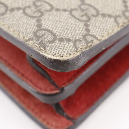 Gucci Duonisos Chain Shoulder 400249 GG Supreme Canvas And Suede Brown Women