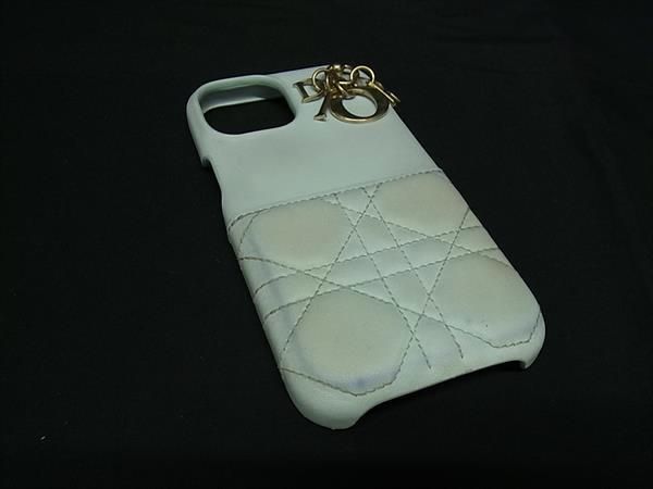 Christian Dior Lady Dior Cannage Leather Iphone13 Compatible Iphone Case Light