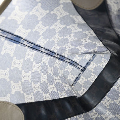 Celine Shoulder Bag Macadam Vinyl Leather Blue Brown 38ka973