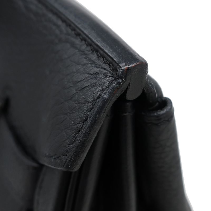 Hermes Handbag Birkin 35 Togo Black Matte Silver Hardware Black D Engraved