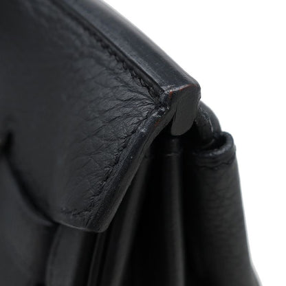 Hermes Handbag Birkin 35 Togo Black Matte Silver Hardware Black D Engraved