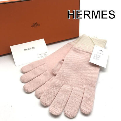 Hermes Heaven Chaine D'ancre Cashmere Gloves L Pink