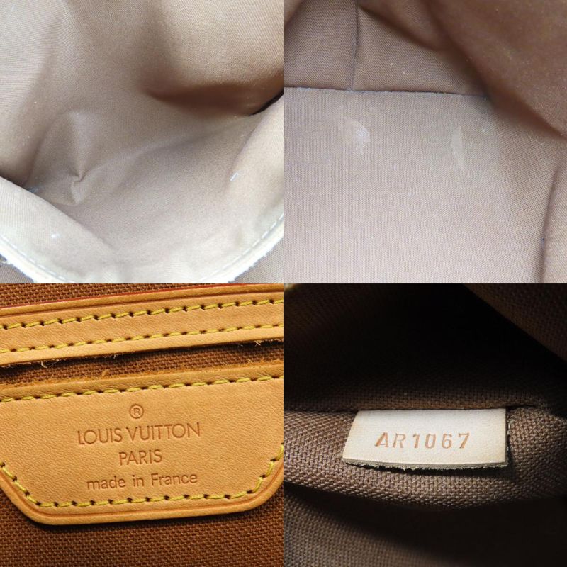 Louis Vuitton Tote Bag Cabas Mezzo M51151 Monogram Nubuck Leather Brown Gold