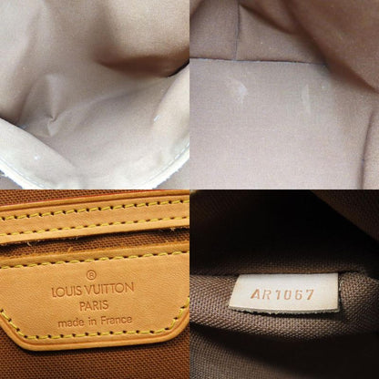 Louis Vuitton Tote Bag Cabas Mezzo M51151 Monogram Nubuck Leather Brown Gold