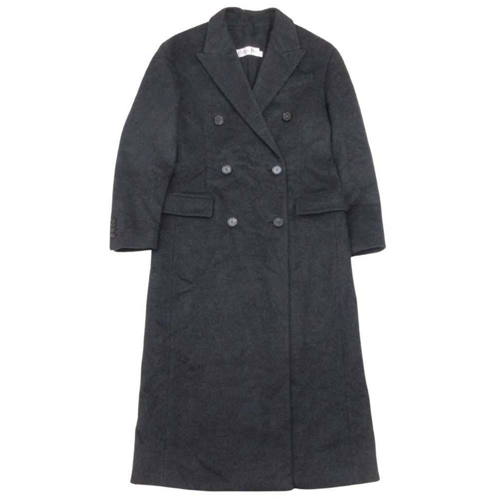 Dior Cashmere Melton Star Coat Double Peaked Lapel 36 Dark Gray