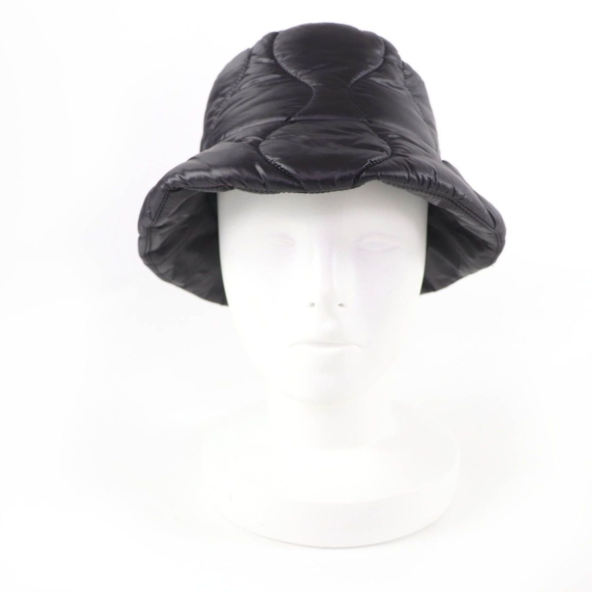 Miu Miu Logo Embroidery Quilted Bucket Hat Dark Brown — view 2