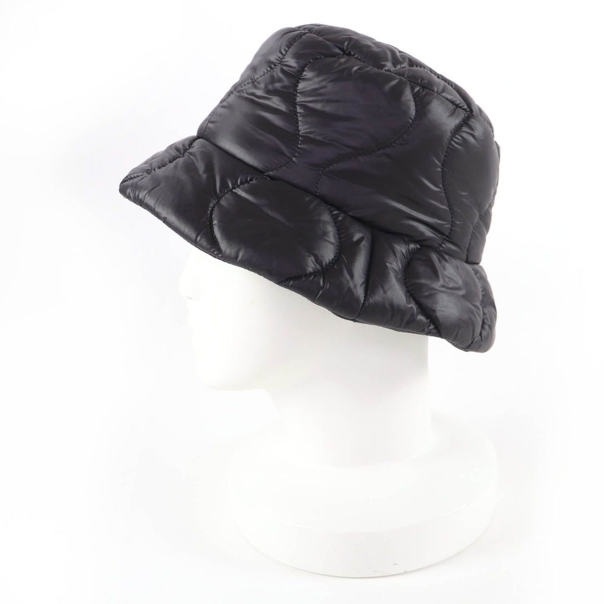 Miu Miu Logo Embroidery Quilted Bucket Hat Dark Brown — view 3