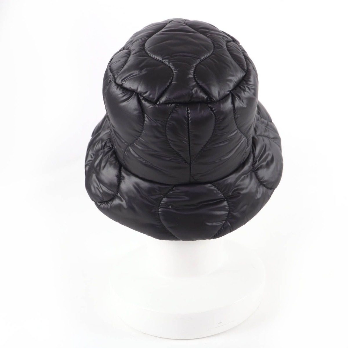 Miu Miu Logo Embroidery Quilted Bucket Hat Dark Brown — view 4