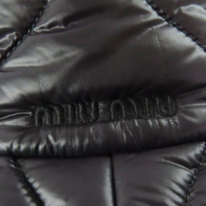 Miu Miu Logo Embroidery Quilted Bucket Hat Dark Brown — view 6
