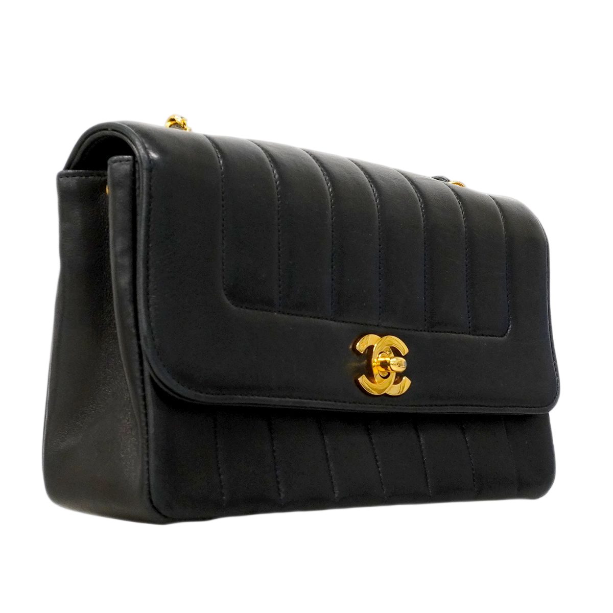Chanel Shoulder Bag Diana Lambskin Black Gold — view 2